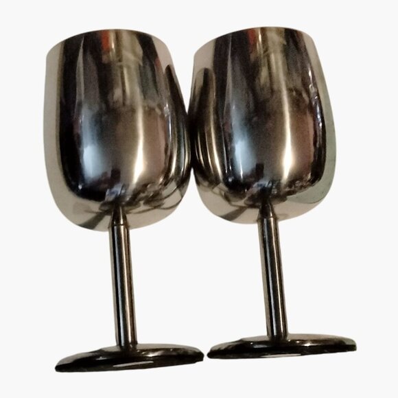 Stainless Steel Wine Goblets 8 oz lot 2 - Picture 1 of 11